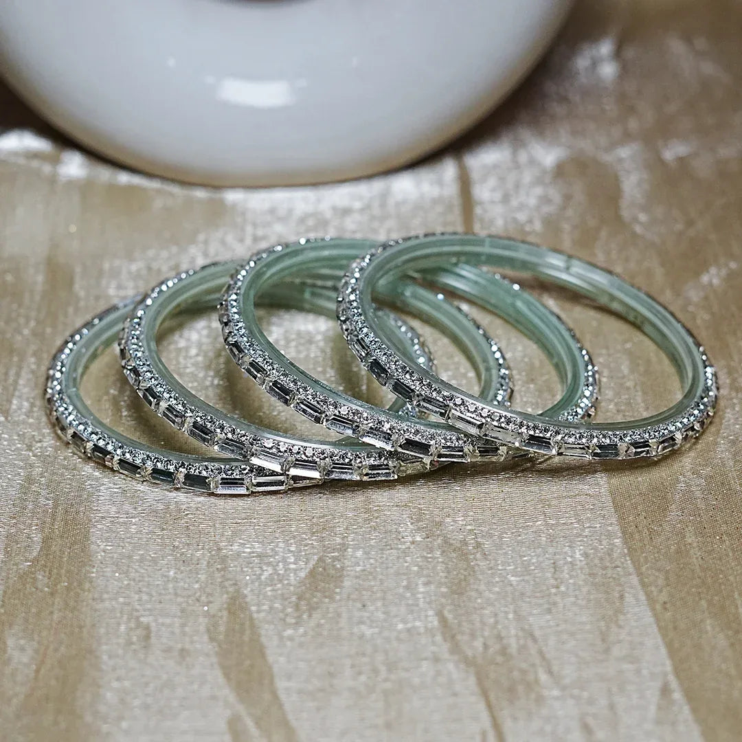 Designer Glass Kada Bangles For Women (Pack of 4) - The Golden Cascade